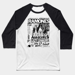 Ramones / Adolescents / Lazy Cowgirls Punk Flyer Baseball T-Shirt